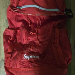 Supreme Scarlet Mesh Pocket Backpack